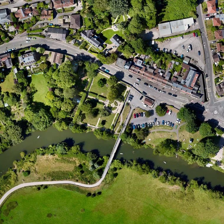 Batheaston and the River Avon from above